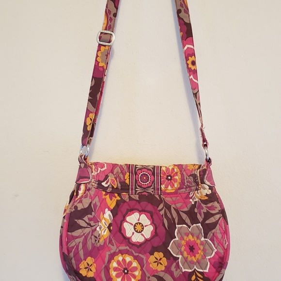 Vera Bradley Pink and Brown Floral Shoulder Bag - Picture 3 of 6